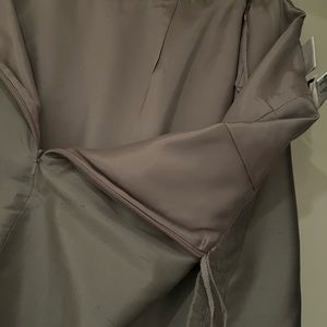 Rena Rowan Classic 100% Silk Skirt Suit Formal Women's 8 Silver/Gray Lined